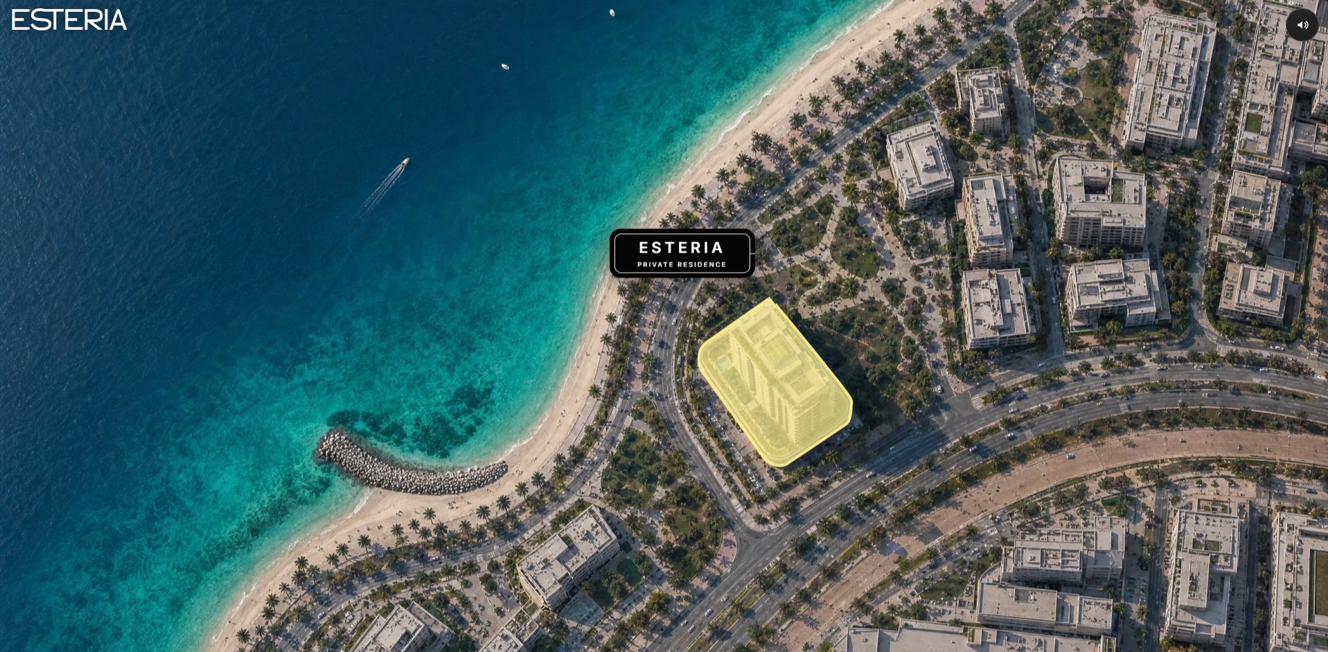 Esteria interactive masterplan view of the development
